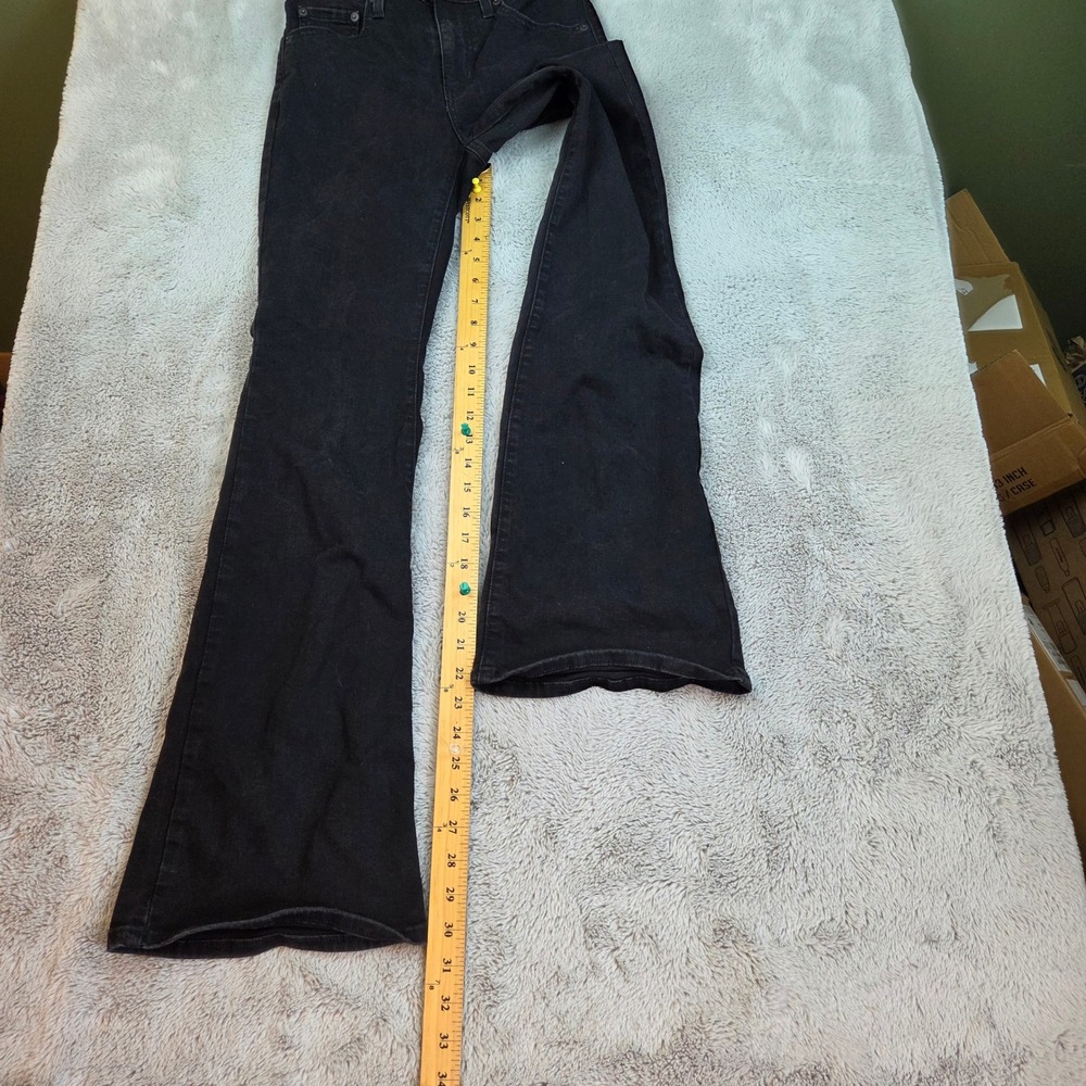 Levi's 726 High Rise Flare Jeans Womens 26 Slim Fit Stretch Denim Pants Black - Picture 5 of 11